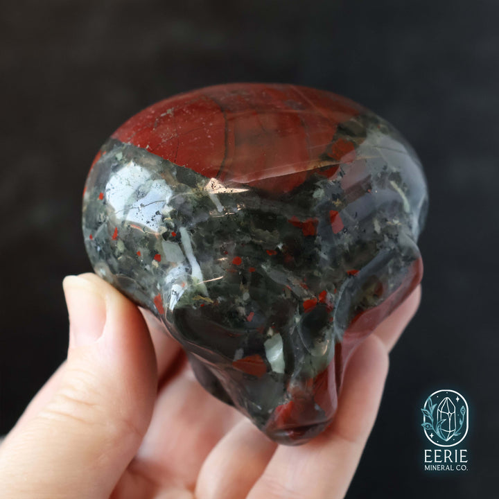 Hand Carved African Bloodstone Alien Head