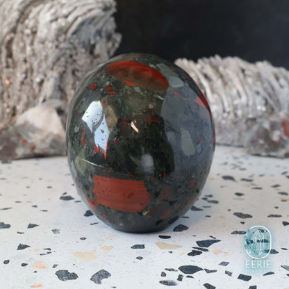 High Quality Hand Carved African Bloodstone Alien Skull