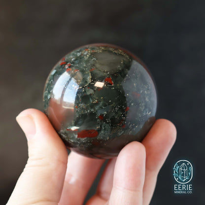 African Bloodstone Sphere With Pyrite