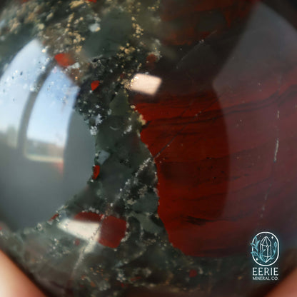African Bloodstone Sphere With Pyrite