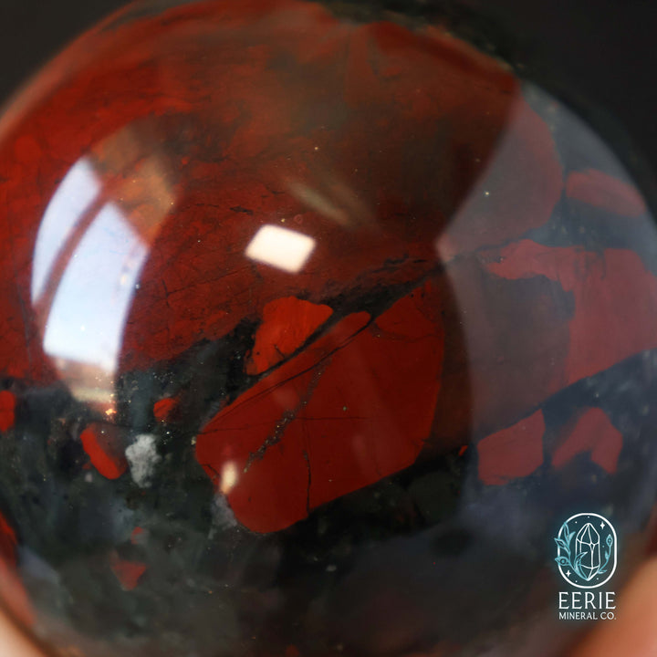 57mm African Bloodstone Sphere With Pyrite