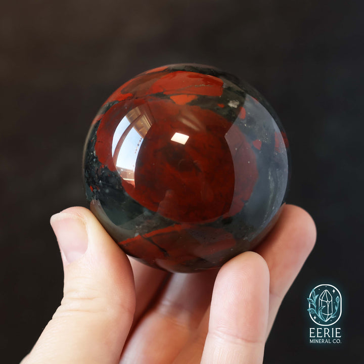 57mm African Bloodstone Sphere With Pyrite