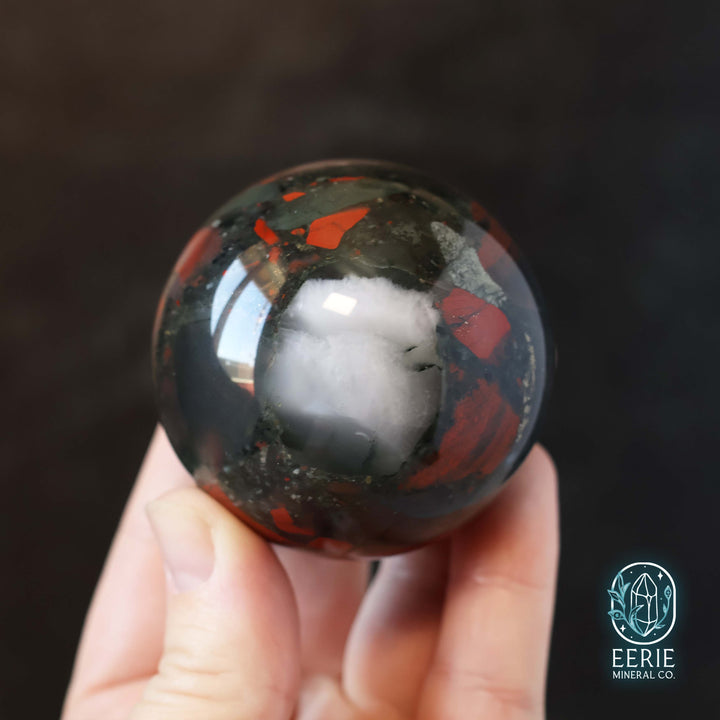 57mm African Bloodstone Sphere With Pyrite