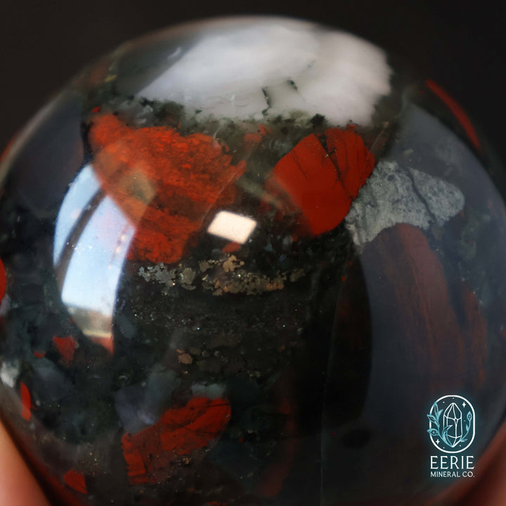 57mm African Bloodstone Sphere With Pyrite