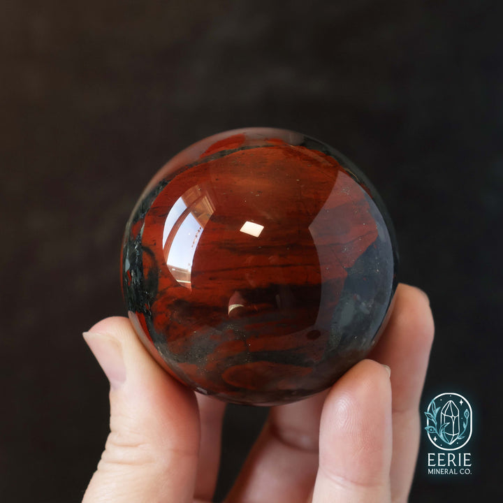 57mm African Bloodstone Sphere With Pyrite