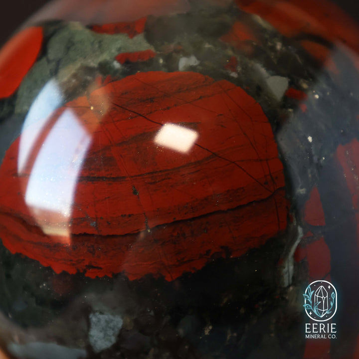 57mm African Bloodstone Sphere With Pyrite