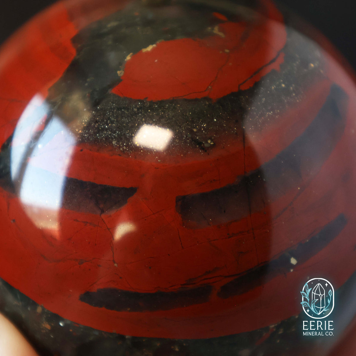 African Bloodstone Sphere With Pyrite