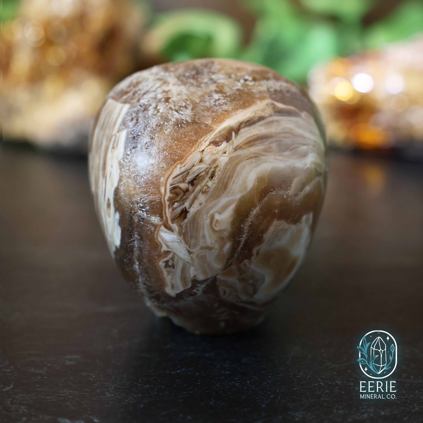 Druzy Amber Calcite Alien Skull - UV Reactive