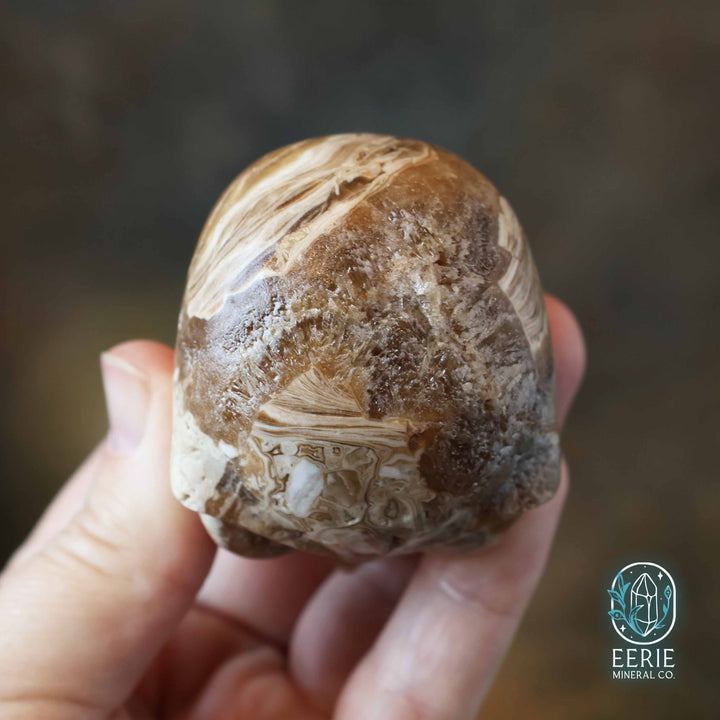 Druzy Amber Calcite Alien Skull - UV Reactive
