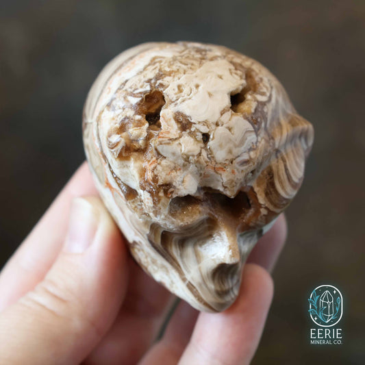 UV Reactive Druzy Amber Calcite Alien Skull