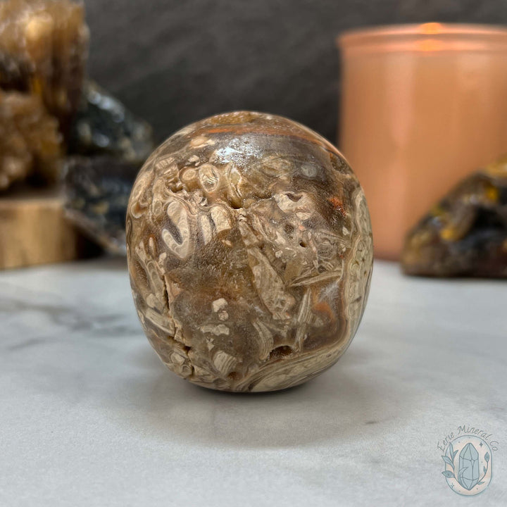 Druzy Amber Calcite Skull Carving