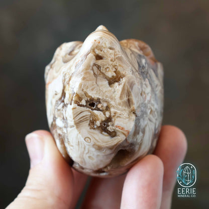 UV Reactive Druzy Amber Calcite Alien Skull