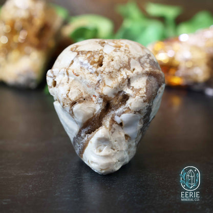 UV Reactive Druzy Amber Calcite Alien Head