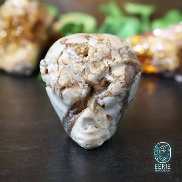 UV Reactive Druzy Amber Calcite Alien Head