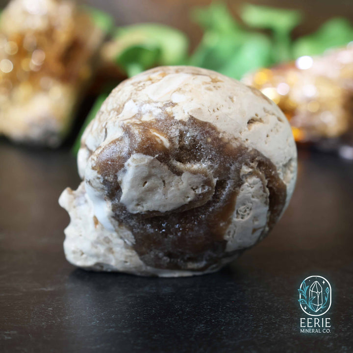 UV Reactive Druzy Amber Calcite Alien Head