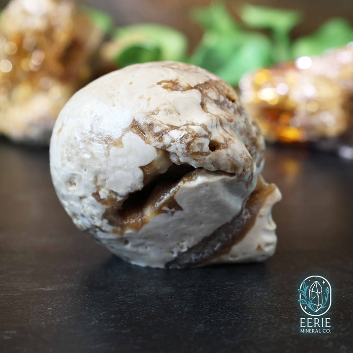 UV Reactive Druzy Amber Calcite Alien Head