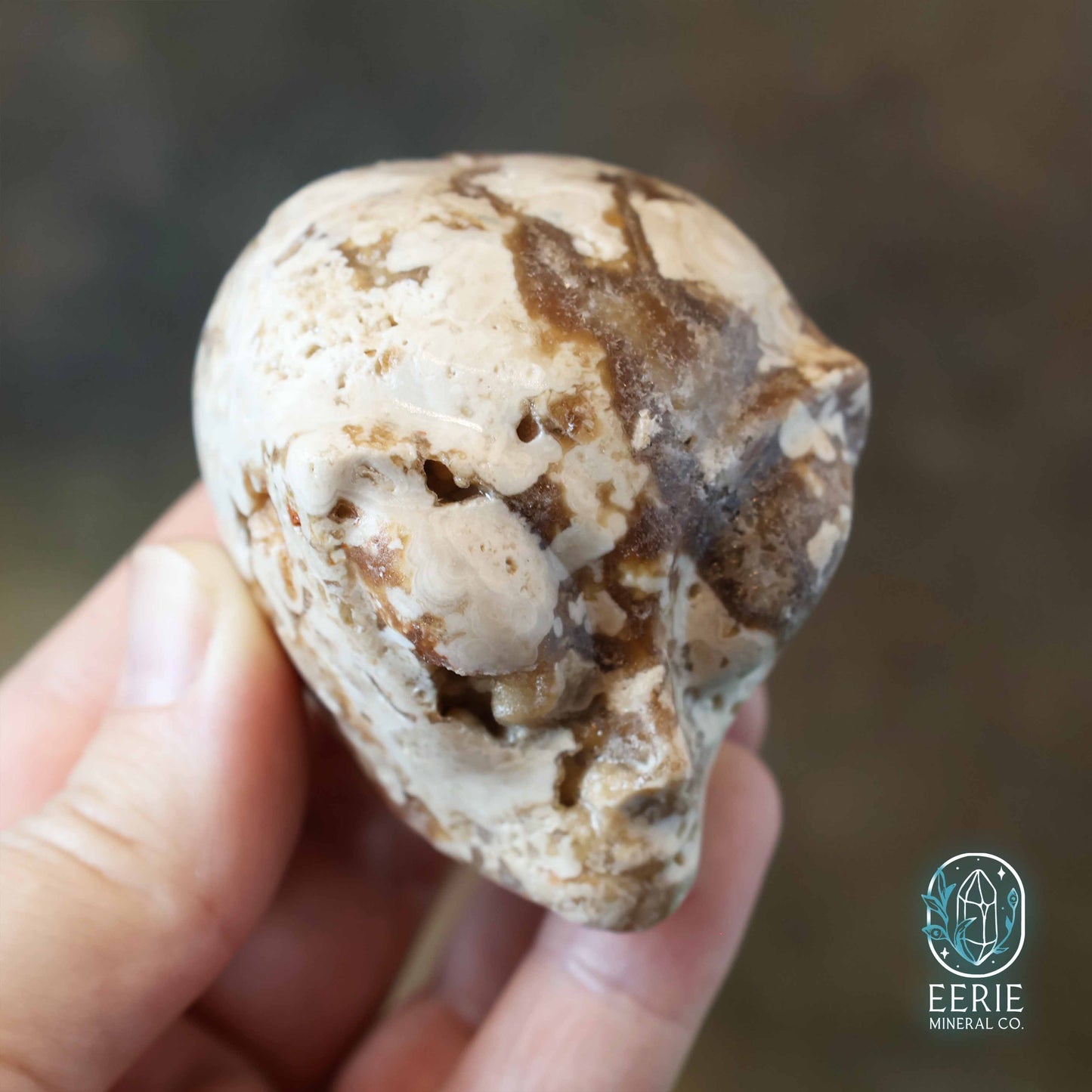 UV Reactive Amber Calcite Alien Head