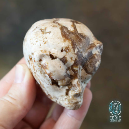 UV Reactive Amber Calcite Alien Head