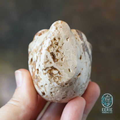 UV Reactive Amber Calcite Alien Head