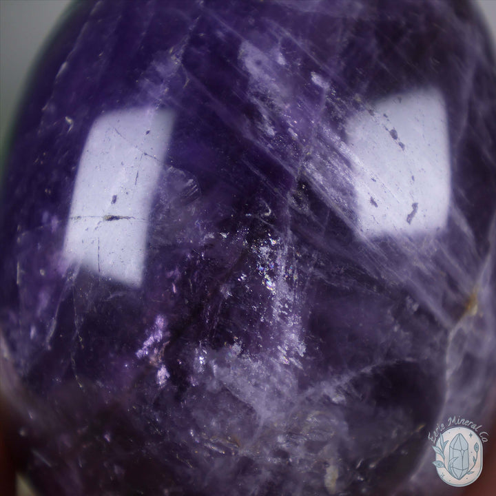 Polished Amethyst Crystal Egg Carvings