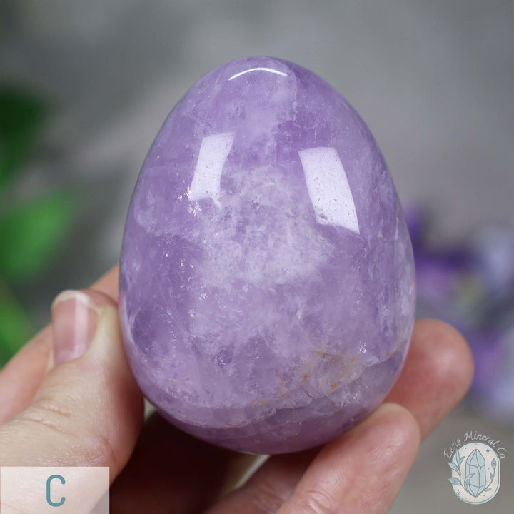 Polished Amethyst Crystal Egg Carvings