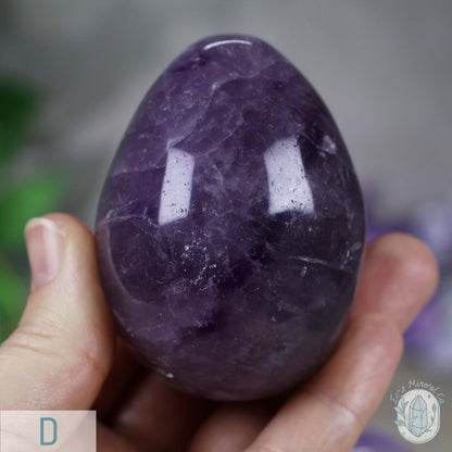 Polished Amethyst Crystal Egg Carvings