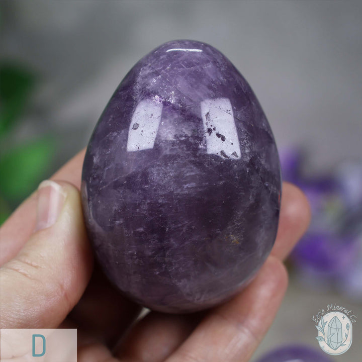 Polished Amethyst Crystal Egg Carvings