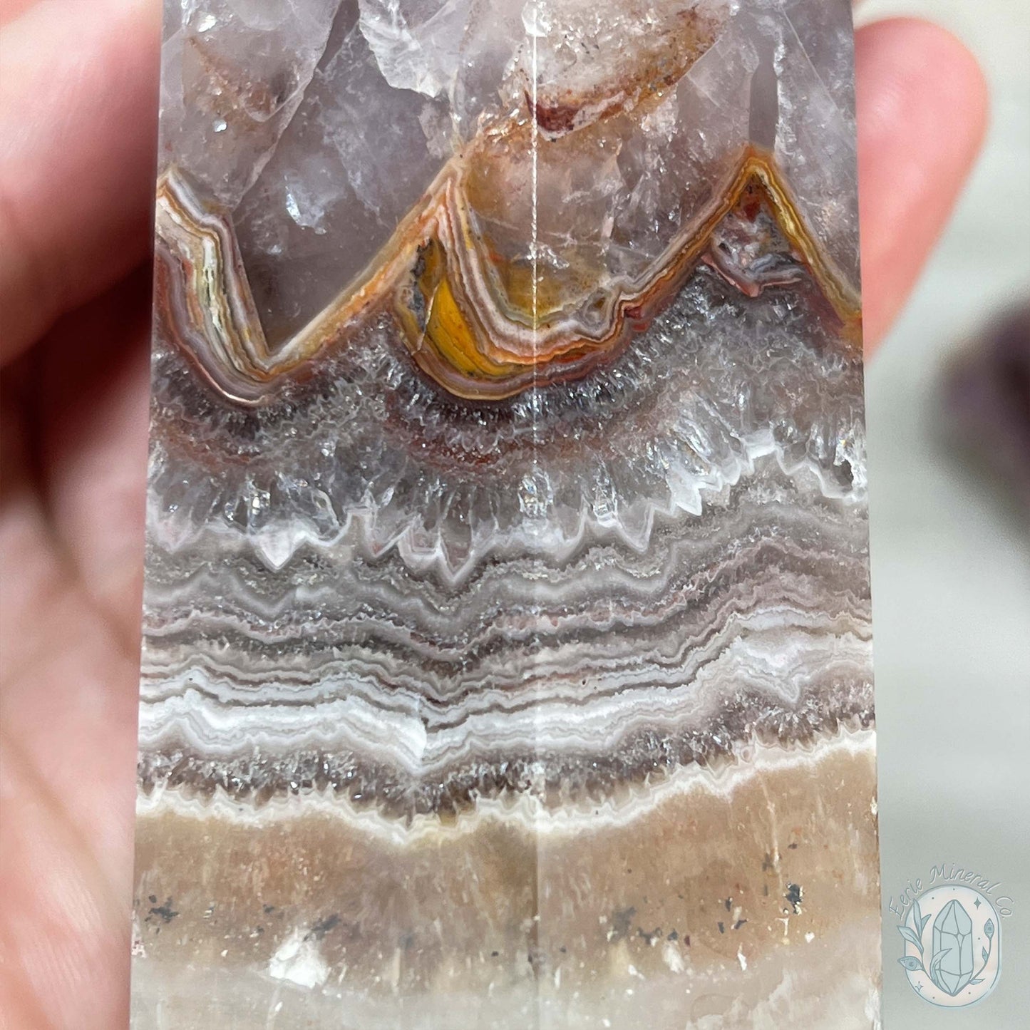 Amethyst with Crazy Lace Agate Tower