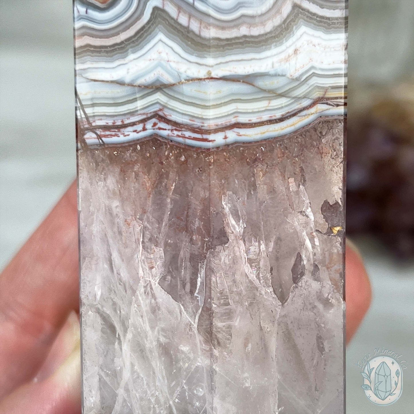 NEW MATERIAL - Amethyst with Crazy Lace Agate Tower