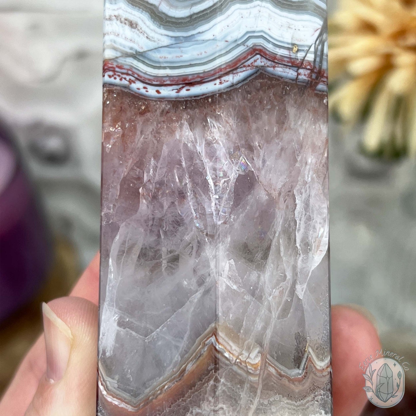 NEW MATERIAL - Amethyst with Crazy Lace Agate Tower