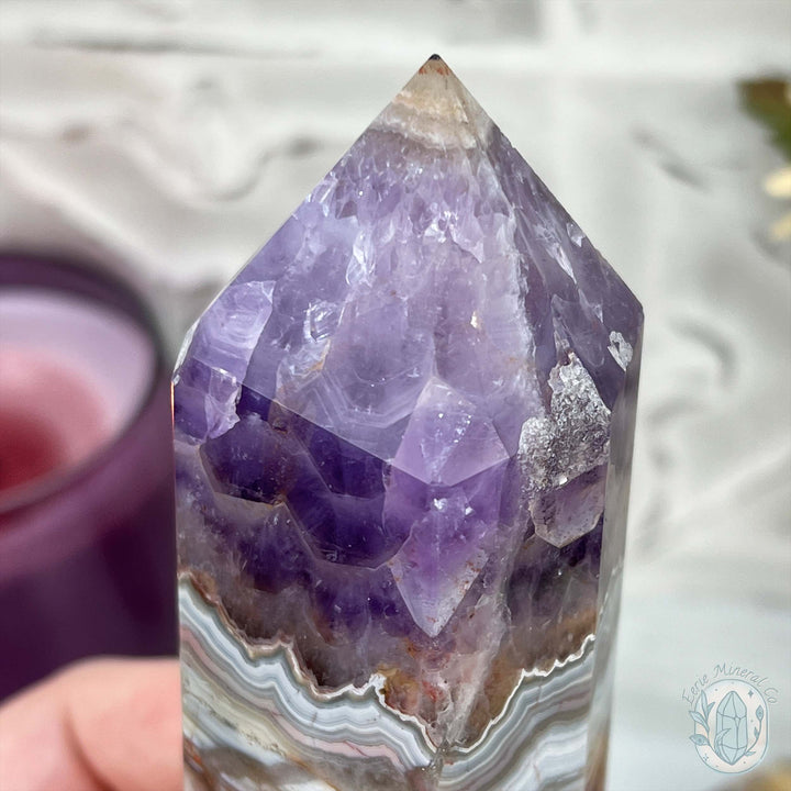 NEW MATERIAL - Amethyst with Crazy Lace Agate Tower