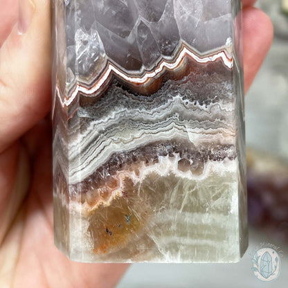 NEW MATERIAL - Amethyst with Crazy Lace Agate Tower