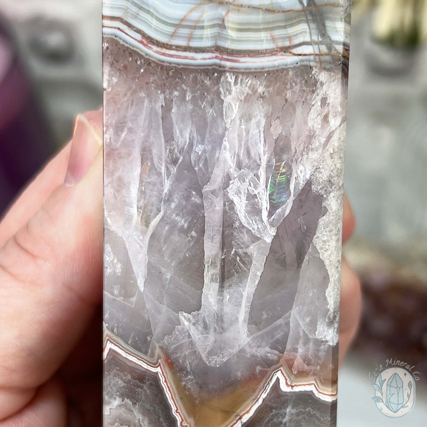 NEW MATERIAL - Amethyst with Crazy Lace Agate Tower