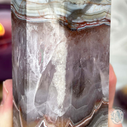 NEW MATERIAL - Amethyst with Crazy Lace Agate Tower