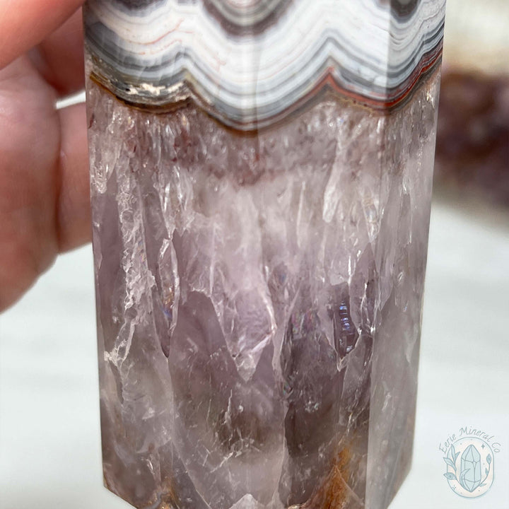 Amethyst with Crazy Lace Agate Tower