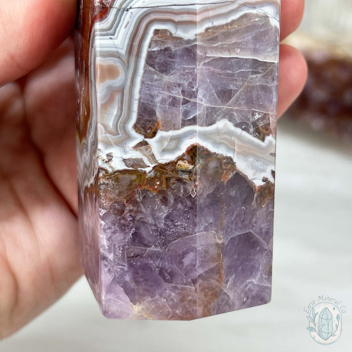 NEW MATERIAL - Amethyst with Crazy Lace Agate Tower