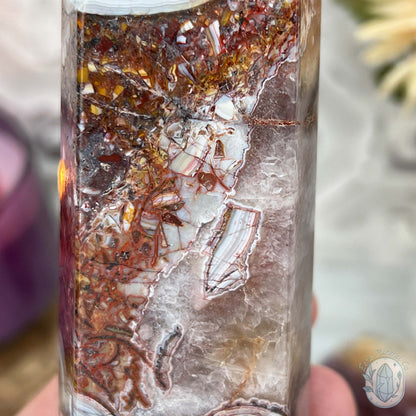 Amethyst with Crazy Lace Agate Tower
