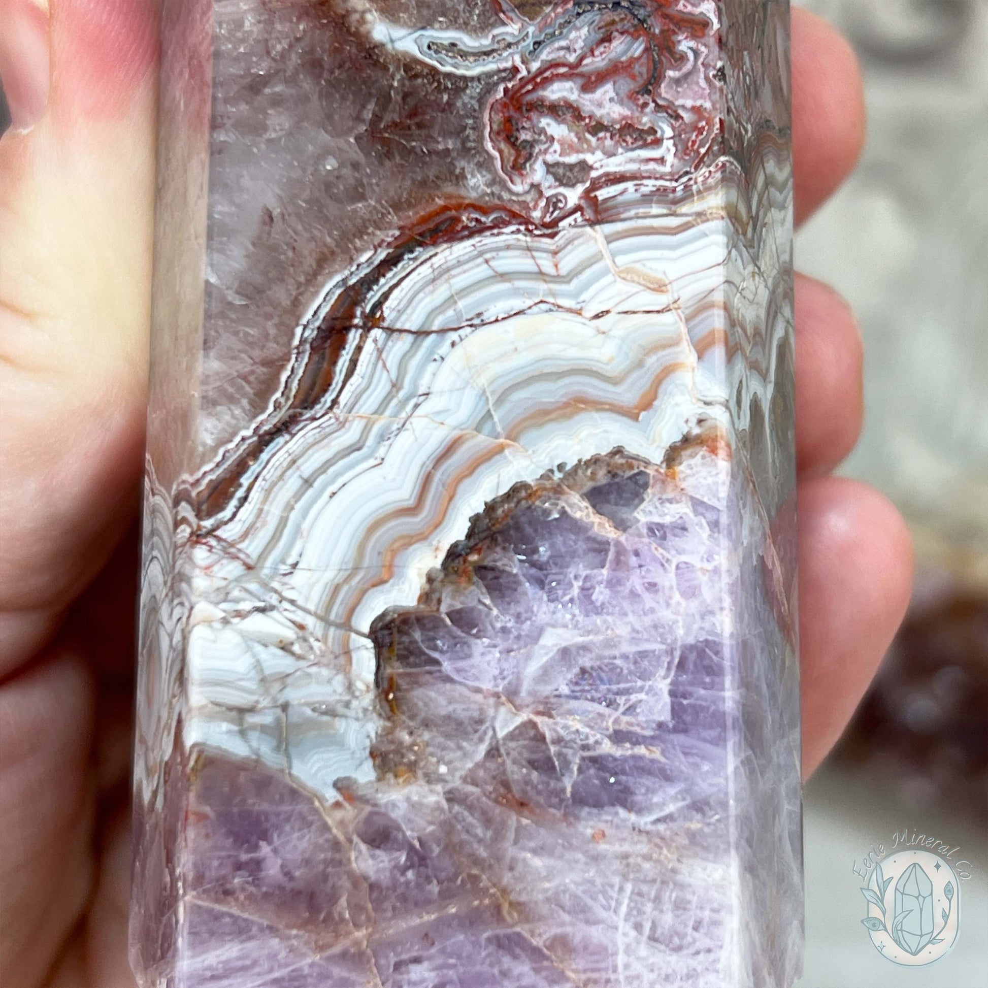 Amethyst with Crazy Lace Agate Tower