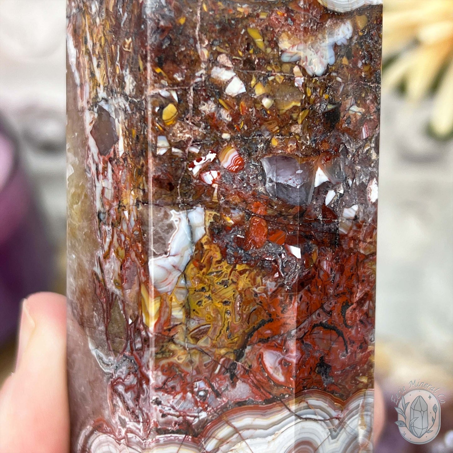 Amethyst with Crazy Lace Agate Tower