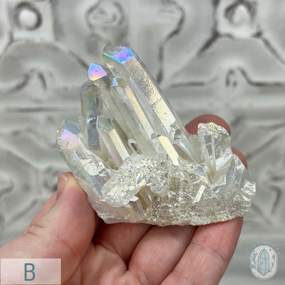 Angel Aura Clear Quartz Crystal Clusters