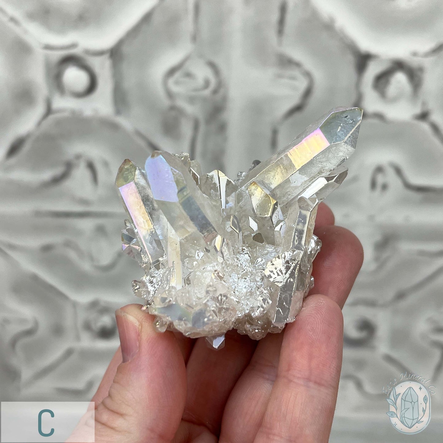 Angel Aura Clear Quartz Crystal Clusters