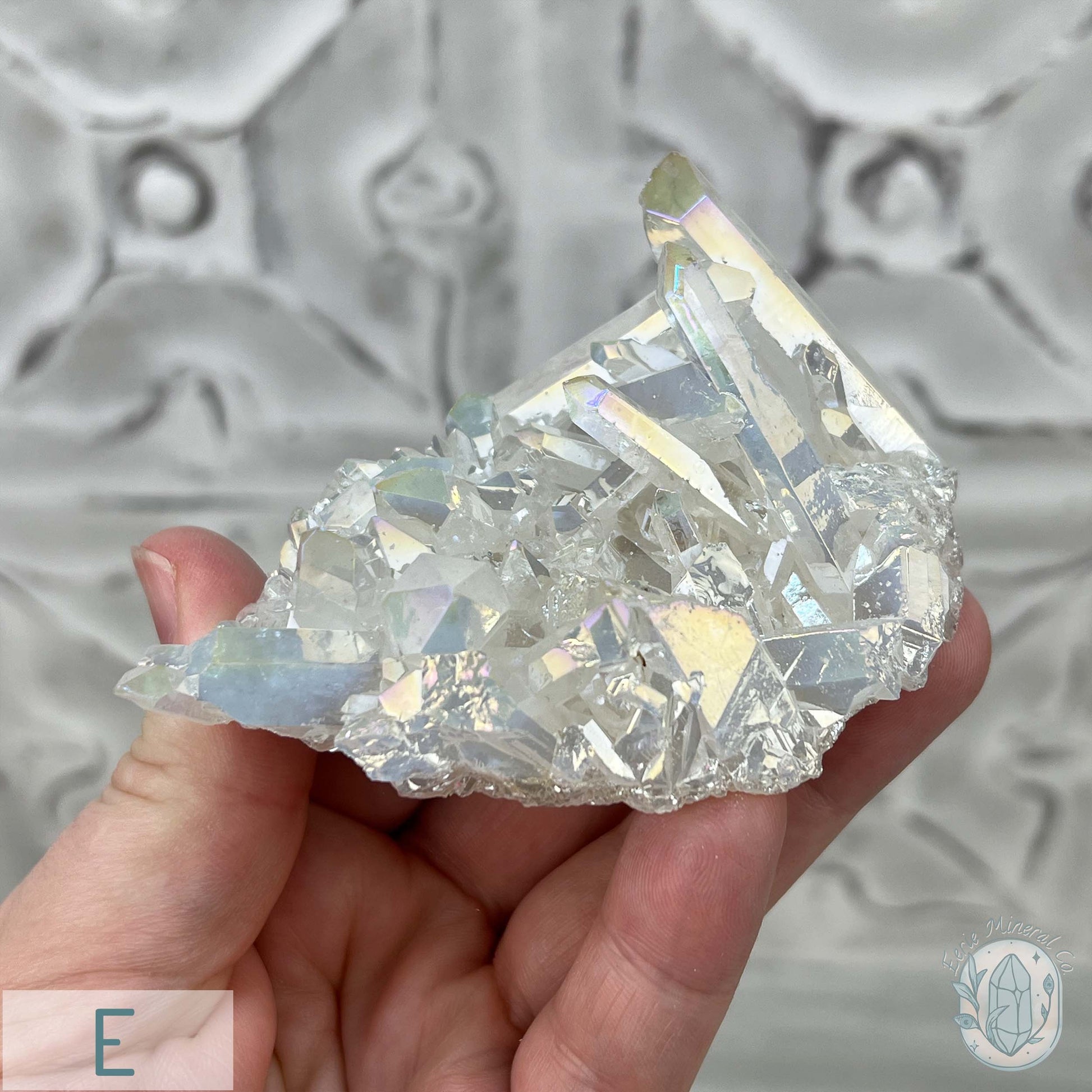 Angel Aura Clear Quartz Crystal Clusters