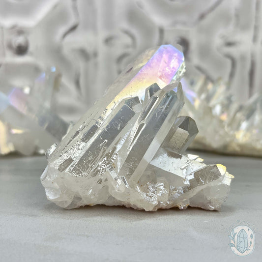 Angel Aura Clear Quartz Crystal Clusters