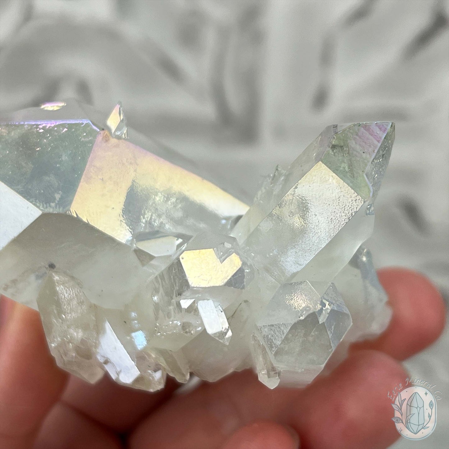 Angel Aura Clear Quartz Crystal Clusters