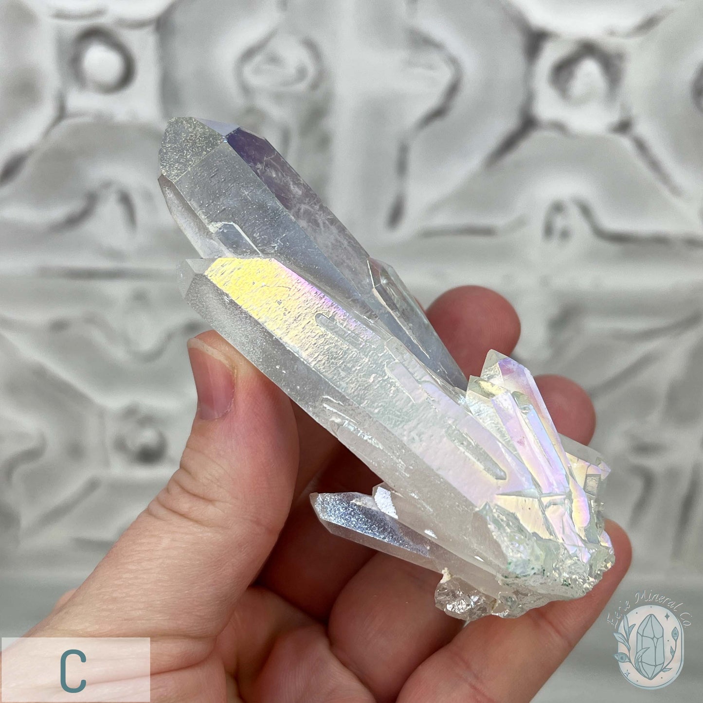 Angel Aura Clear Quartz Crystal Clusters