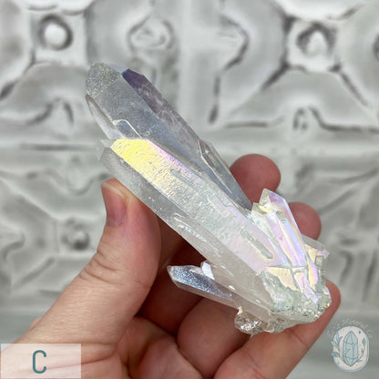 Angel Aura Clear Quartz Crystal Clusters