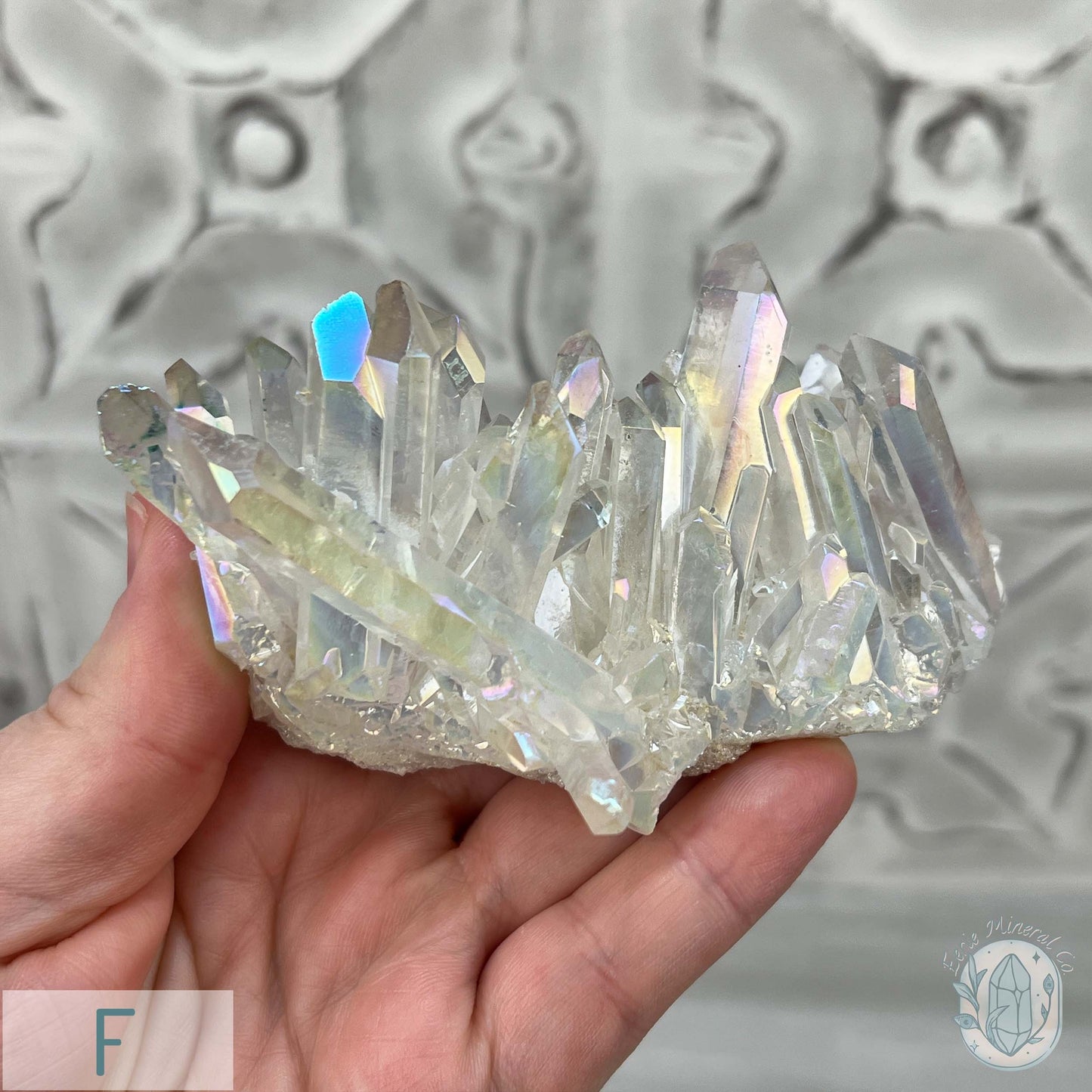 Angel Aura Clear Quartz Crystal Clusters