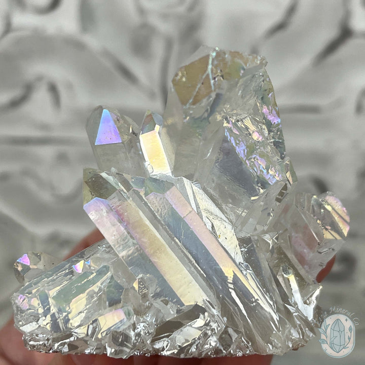 Angel Aura Clear Quartz Crystal Clusters
