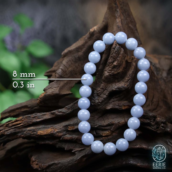 Angelite Gemstone Beaded Boho Stretch Bracelet