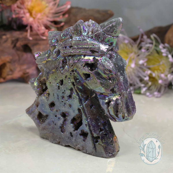 Rainbow Angel Aura Sphalerite Unicorn Carving